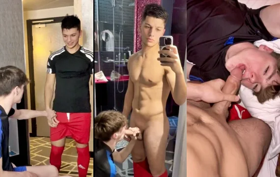 He wanted to cum before going to his soccer game
