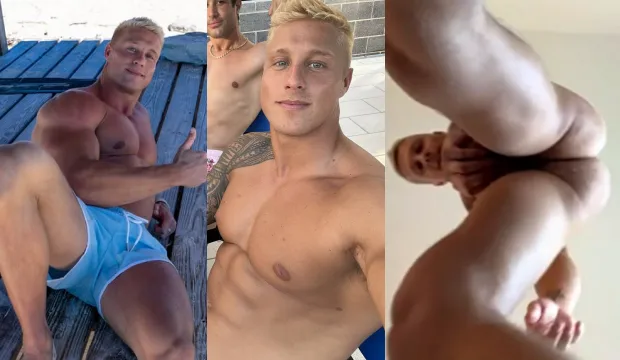 Handsome insta guy guy showing his virgin hole