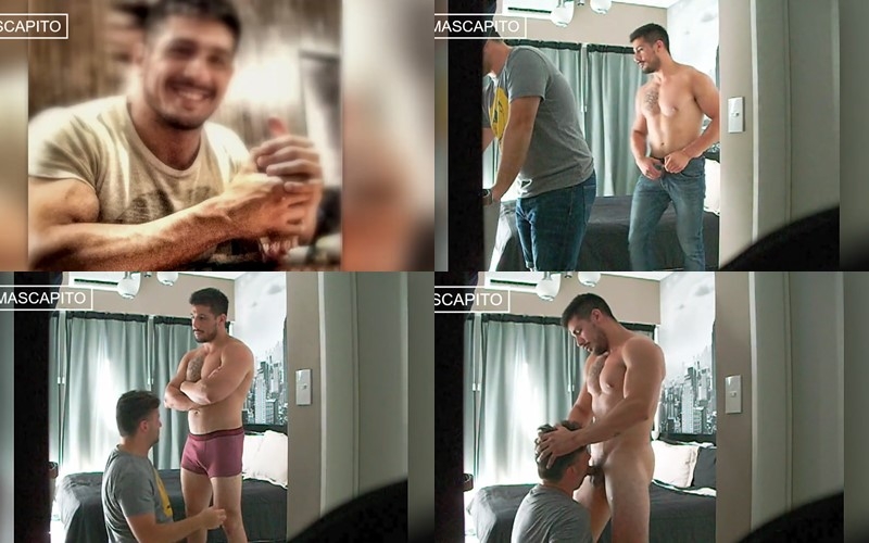 Straight buff macho gets serviced gay for pay